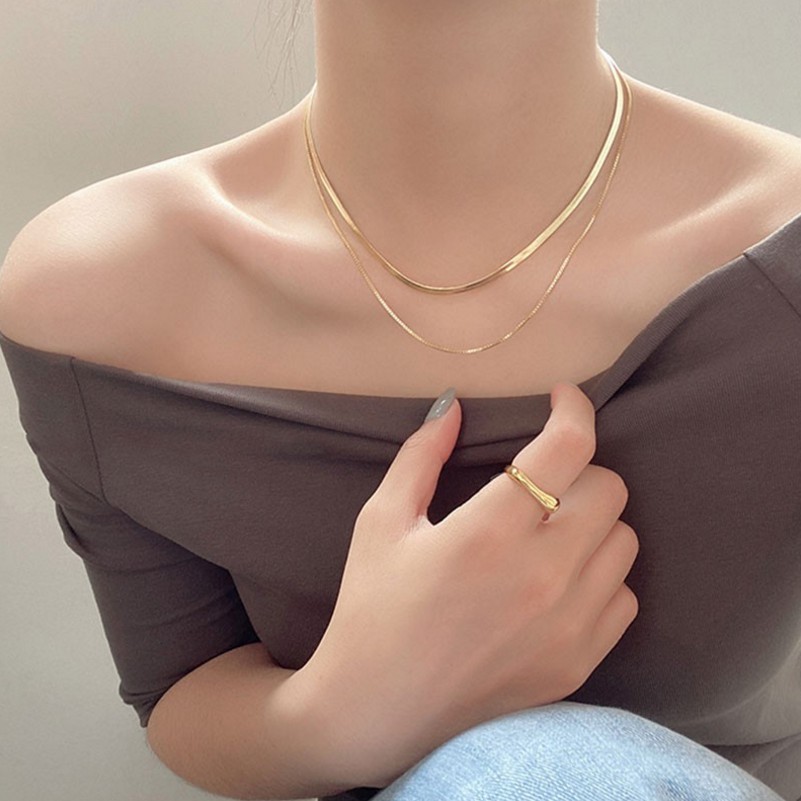 Vòng cổ Hai Lớp Thời Trang Xinh Xắn Cho Nữ / Dây Chuyền