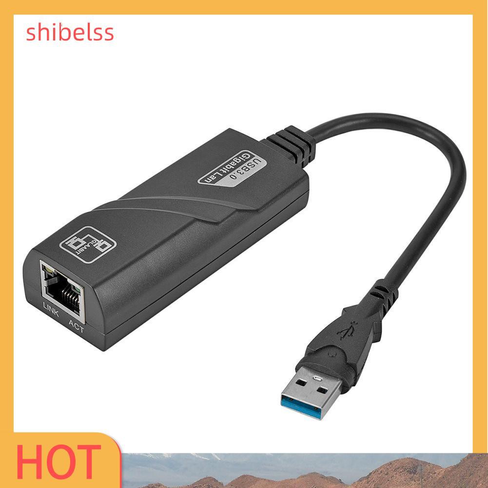 Shibelss Mini USB 3.0 Gigabit Ethernet Adapter USB to RJ45 Lan Network Card for PC