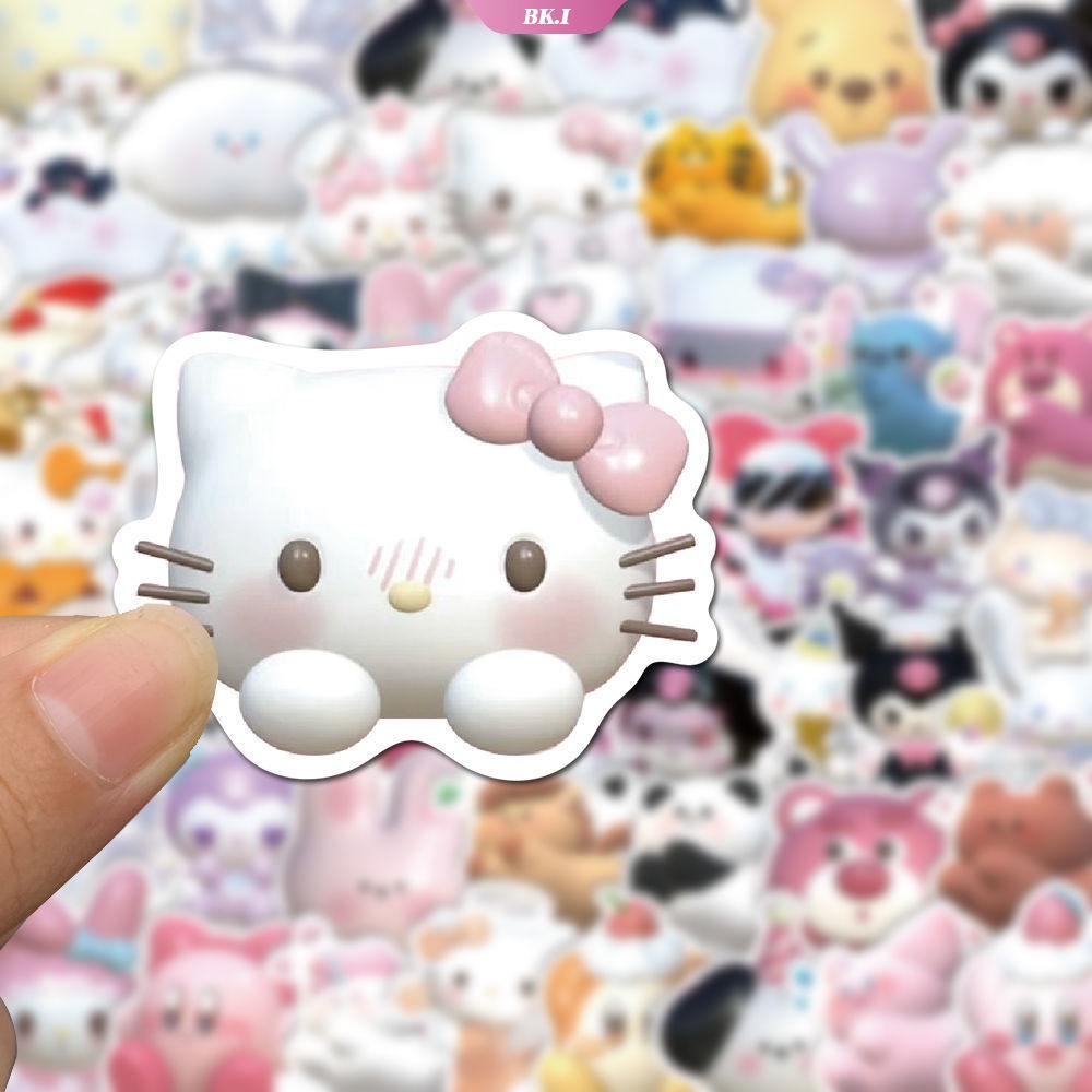 Set 50 Nhãn Dán Trang Trí Sổ Tay/Album Hình Cinnamoroll Kuromi My Melody Chống Nước Đáng Yêu BK2Y