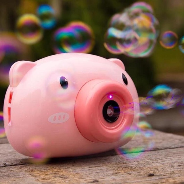 Máy chụp hình bắn bong bóng hình heo đáng yêu