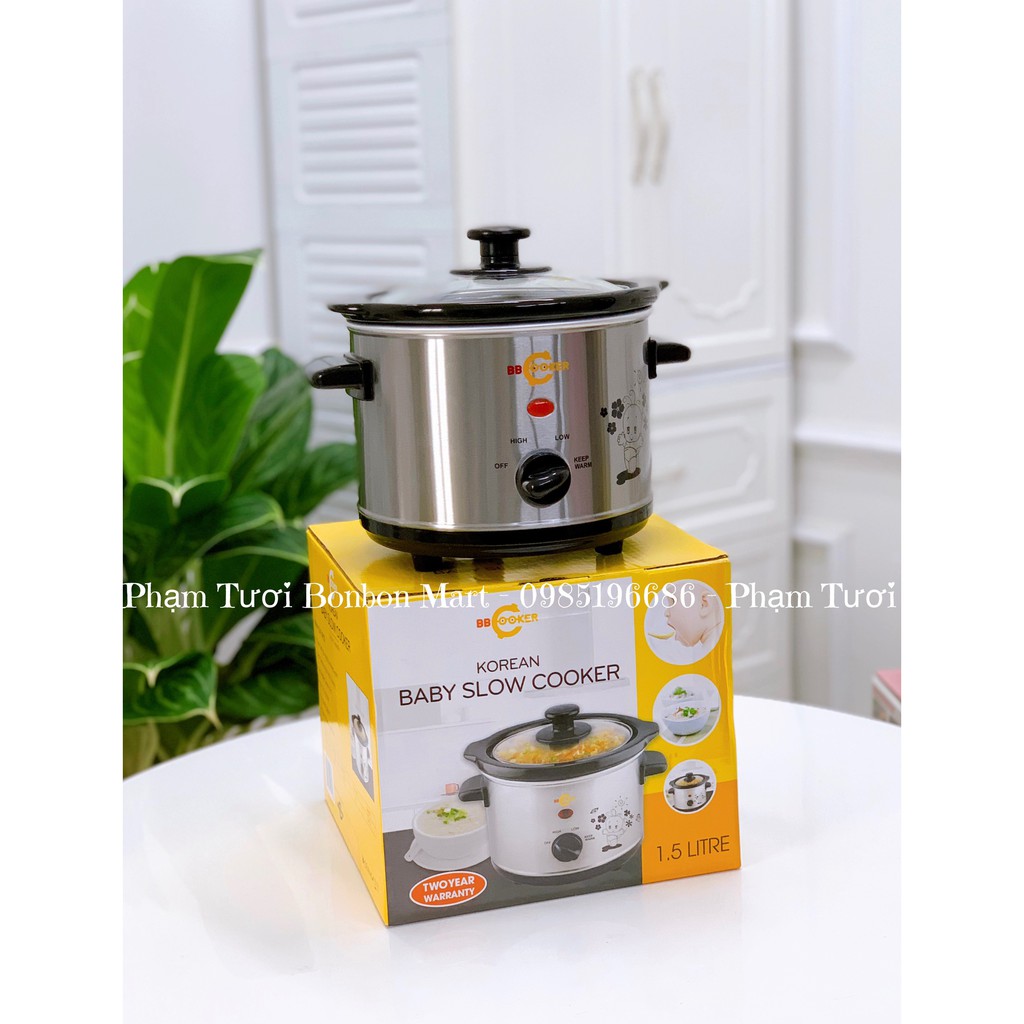 Nồi điện nấu cháo bbcooker 1.5l hàn quốc phân phối chính hãng Bonbon Mart