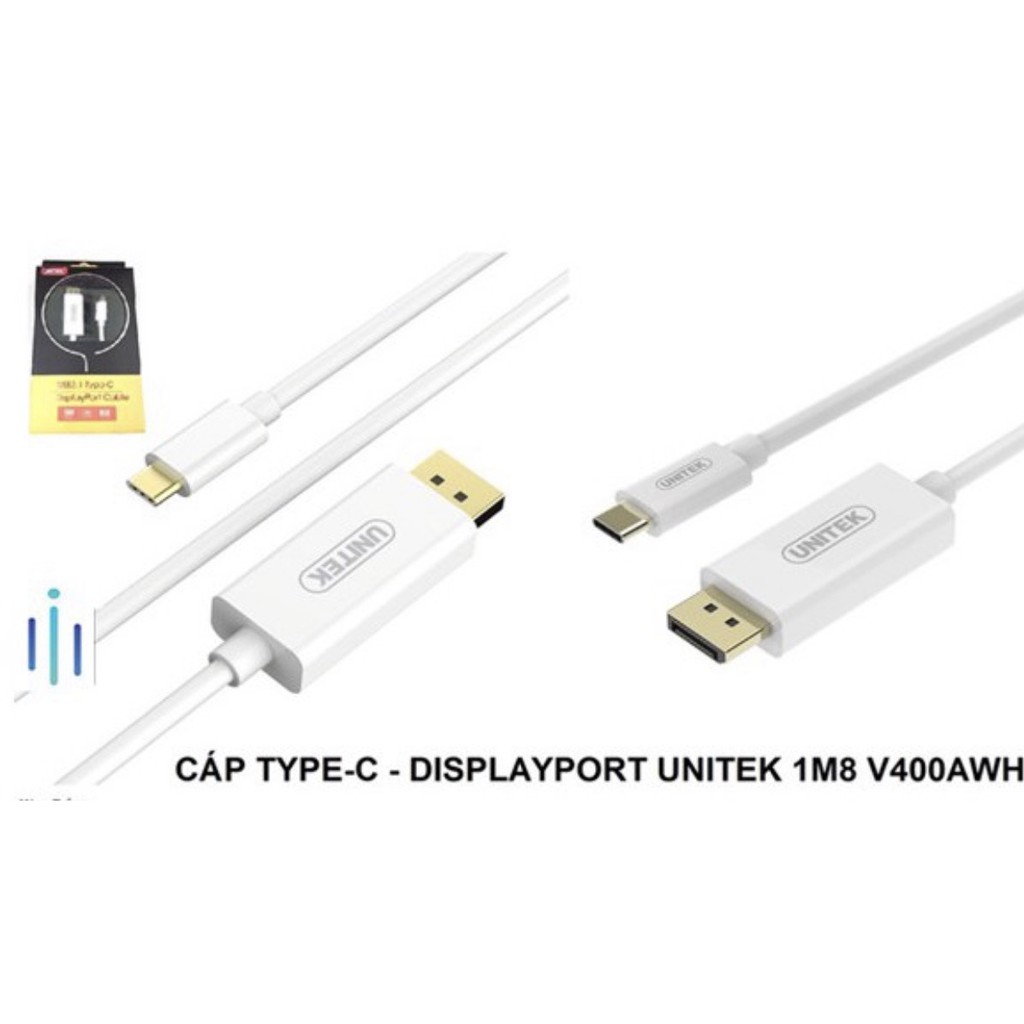 Cáp TypeC sang Displayport 1,8m cao cấp Unitek V400AHW