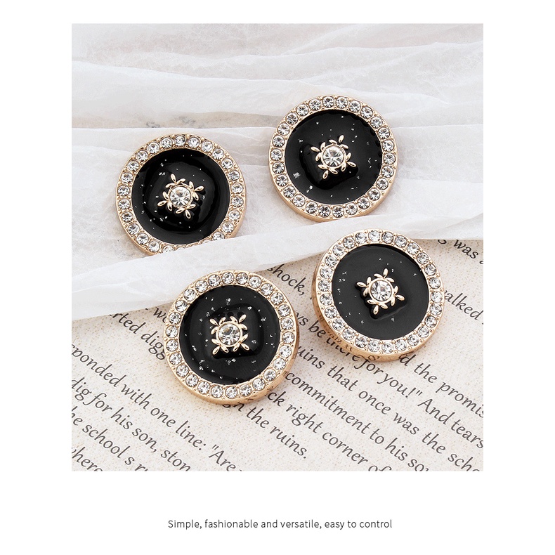 Nút Áo Khoác Vest Chất Liệu cashmere Cao Cấp Đính Đá Sang Trọng 24H