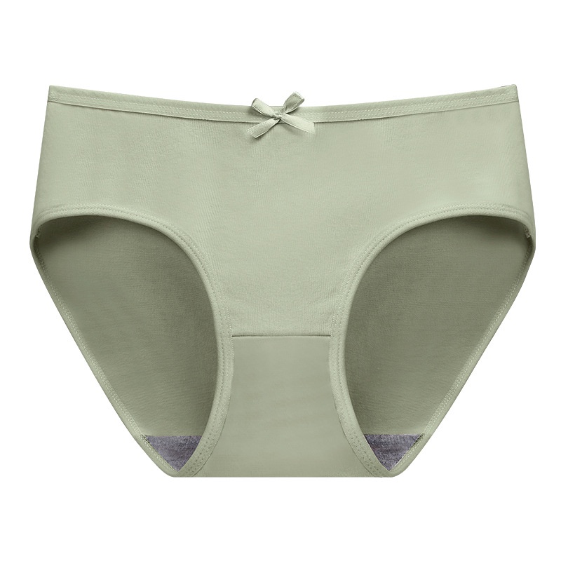 Quần lót AOWEINISI lưng cao vừa thoáng khí màu trơn dễ thương phong cách Hàn Quốc thời trang dành cho nữ