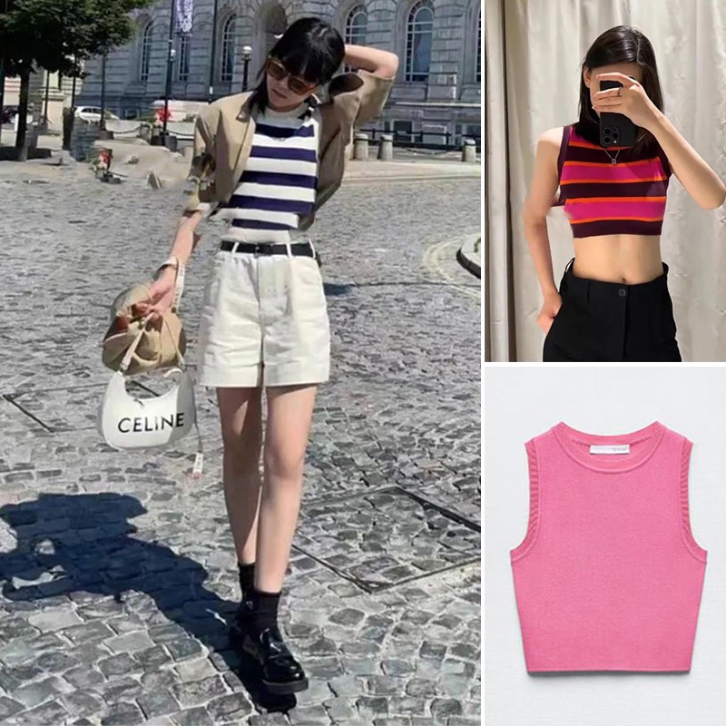 Zara Áo Len Không Tay Cổ Tròn Nhiều Màu Thời Trang Mùa Xuân 3519230