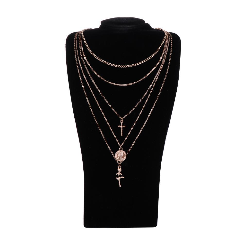 Vòng cổ Nhiều Lớp Thời Trang Cá Tính|Đồng Xu Lưu Niệm Hình Trăng Sao