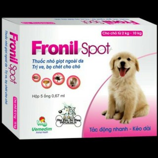 Nhỏ gáy diệt ve, rận, bọ chét cho chó Fronil Spot hôp 5 ống