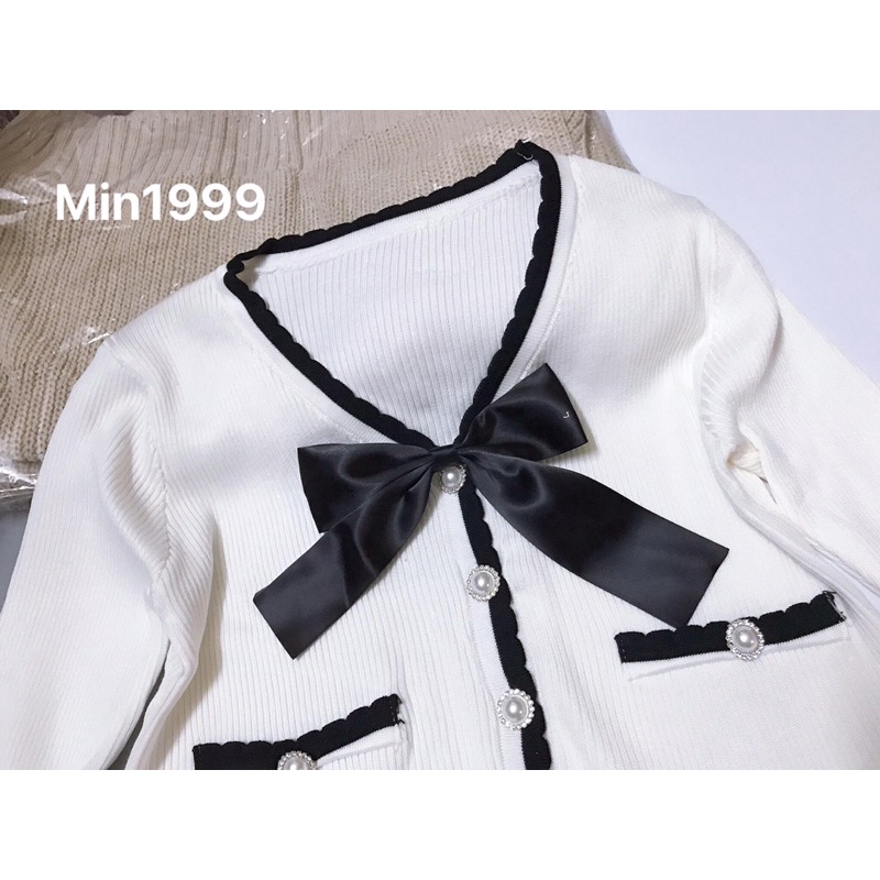 Áo len tăm mỏng nữ tặng kèm nơ xinh xắn , dáng croptop xinh cực luôn ạ | BigBuy360 - bigbuy360.vn