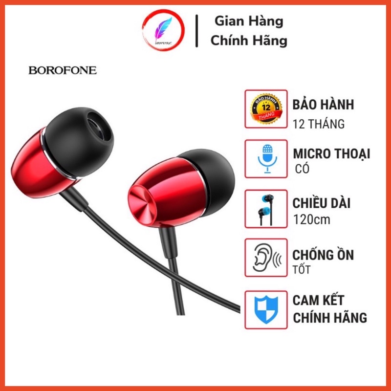 Tai Nghe Nhét Tai BOROFONE B57 Chống ồn Tích Hợp Micro Bảo Hành 12 Tháng