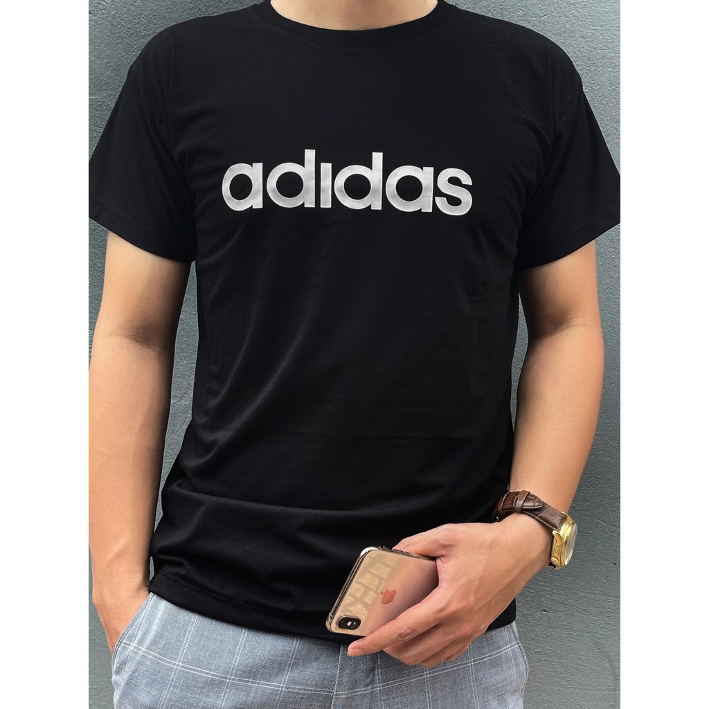 [Ảnh thật] Áo thun tay ngắn cổ tròn ADIDAS chất cotton thoáng mát, thấm hút mồ hôi