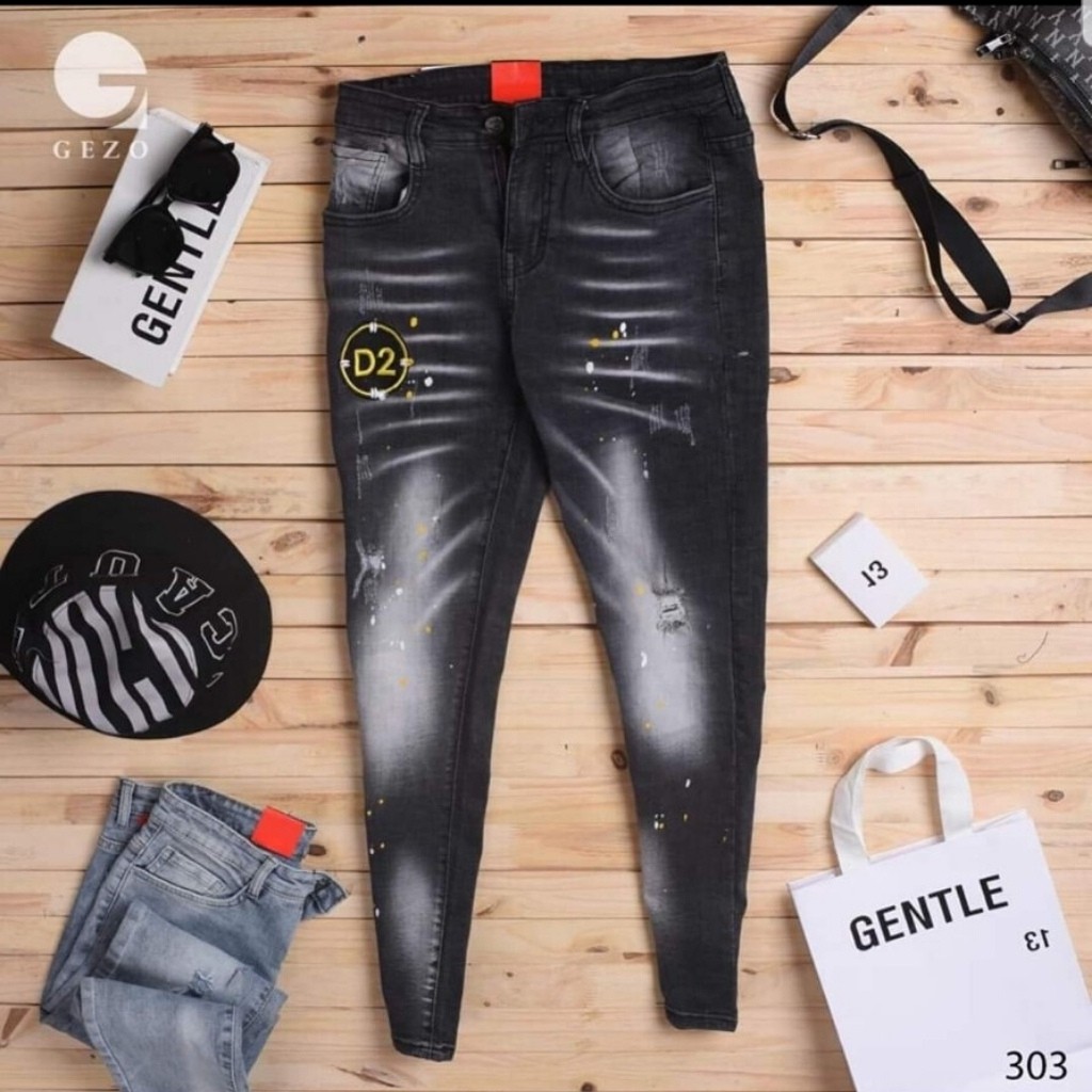 Quần Jean Nam In D2 Rách Wash Phong Cách Soái Ca Mẫu Mới AD0303 | BigBuy360 - bigbuy360.vn