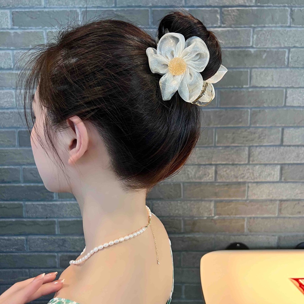 Kẹp Tóc Đuôi Ngựa Hình Hoa Thời Trang Hàn Quốc Cho Nữ