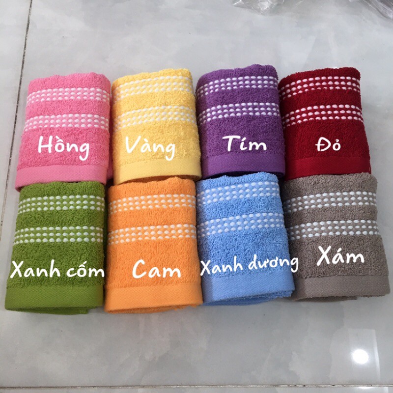 Khăn mặt 100% cotton Dobby KMH 27x50cm - Nhiều màu đẹp