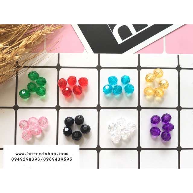 Hạt cườm 8mm túi 10g