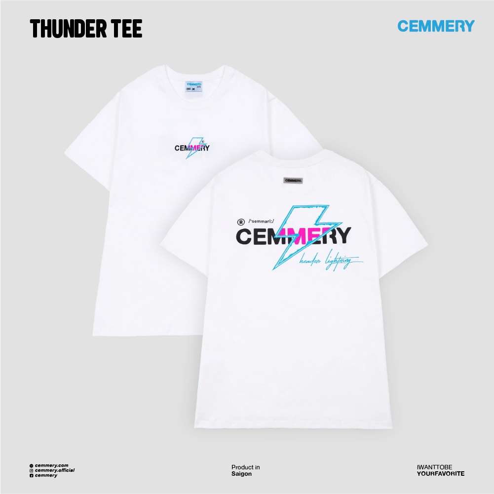 Áo thun CEMMERY " THUNDER TEE " #White
