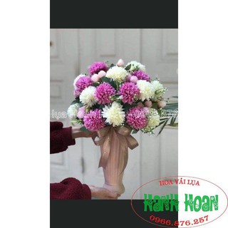 Chùm hoa cúc bing boong 10 bông - Hoa lụa