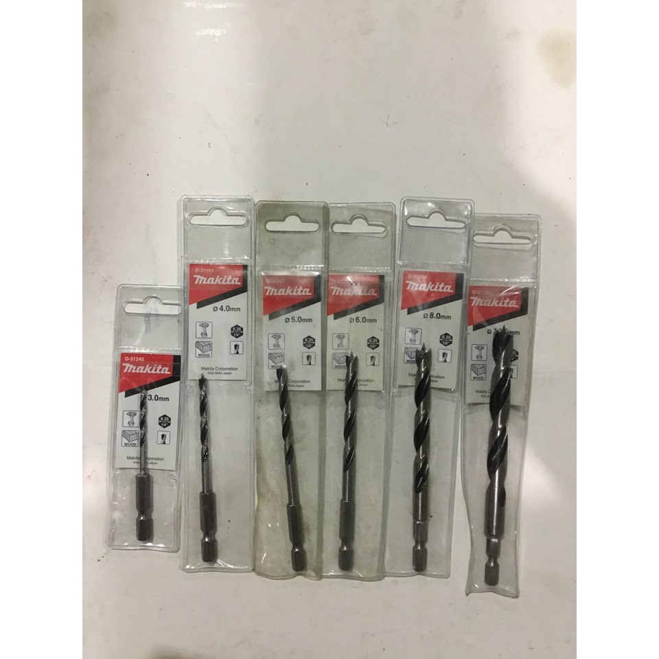 Mũi khoan gỗ HSS 3-10mm chuôi lục giác