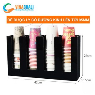 Kệ đựng ly cốc trà sữa - cafe - take away 4 ngăn