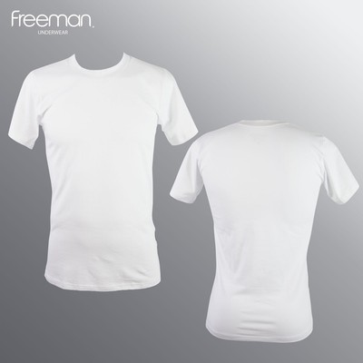 Áo thun nam Freeman, cổ tròn viền cổ thiết kế viền lớn, chất liệu cotton 100% thoáng mát TSF317
