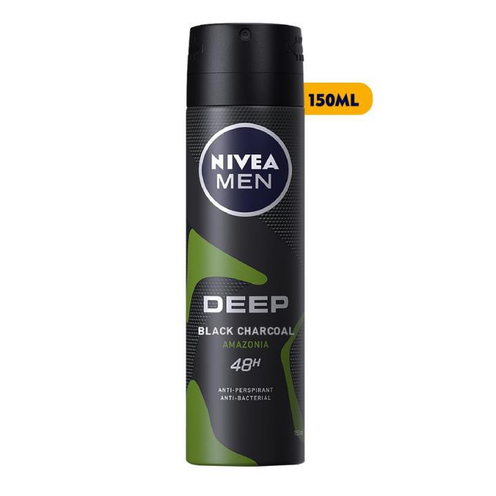 Xịt khử mùi Nam Nivea Men Deep Black Charcoal Thái Lan 150ml