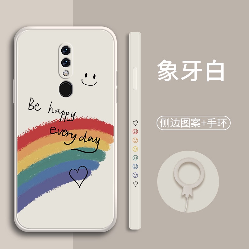Ốp Điện Thoại silicone Góc Thẳng Họa Tiết Cầu Vồng Cho OPPO A53/2020 F11 F11 pro F9 Reno 2F 2E F5 F7 F1s A59