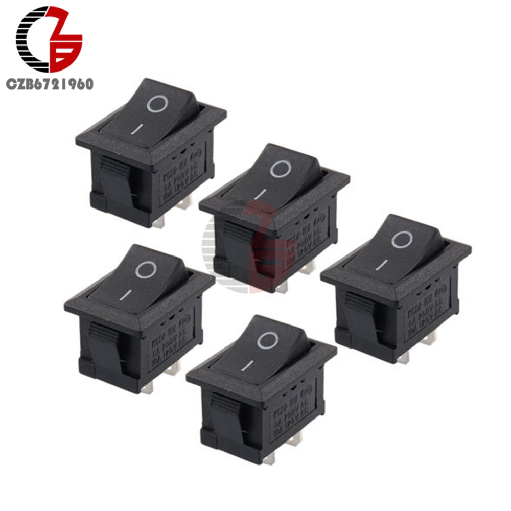 Bộ 10 công tắc 2 pin bật tắt KCD1-101 125V 6A cho xe hơi