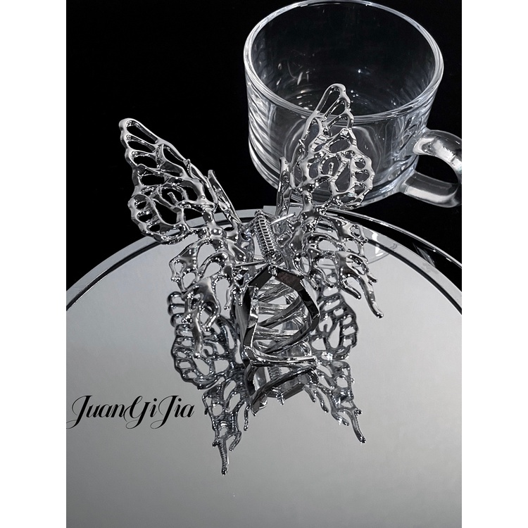 Kẹp Tóc Hình Bướm Bằng Kim Loại Chất Lượng Cao Cá Tính Cho Nữ