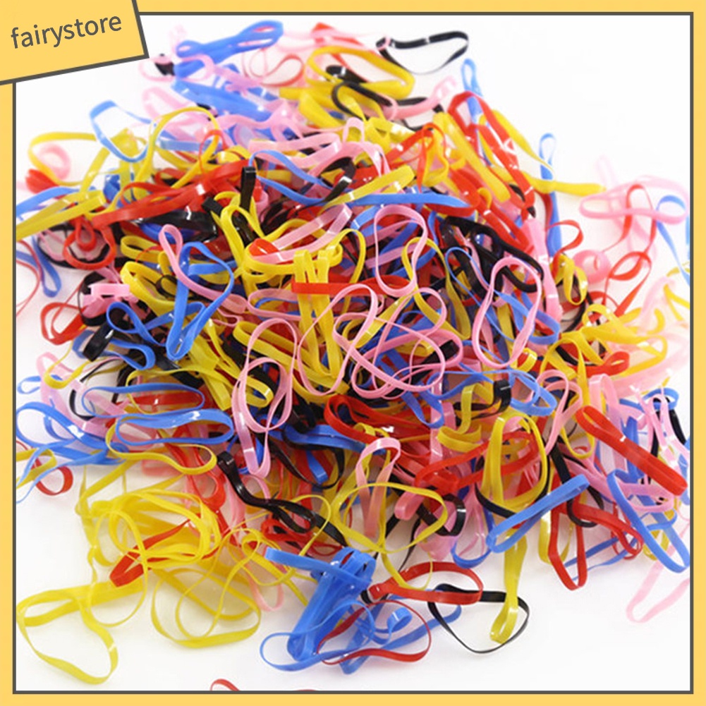 Bộ 2000 thun nhựa tpu cột tóc co giãn nhiều màu dành cho bé gái