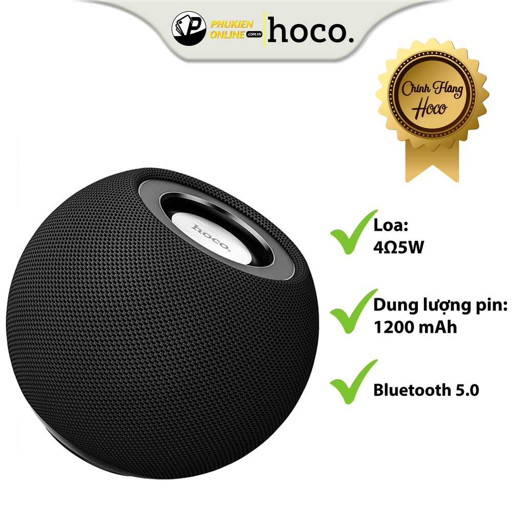 Loa Không Dây Hoco BS45 Bluetooth Mini, Hỗ Trợ Thẻ Nhớ TF Cho 12 Xiaomi Samsung, Dung Lượng Pin: 500mAh.