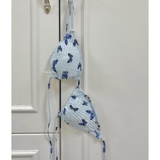 Bikini nhún 2 mảnh bướm xanh (ảnh thật)