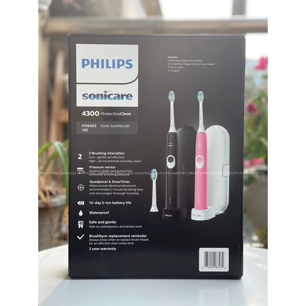 BỘ ĐÔI BÀN CHẢI ĐIỆN PHILIPS SONICARE 4300