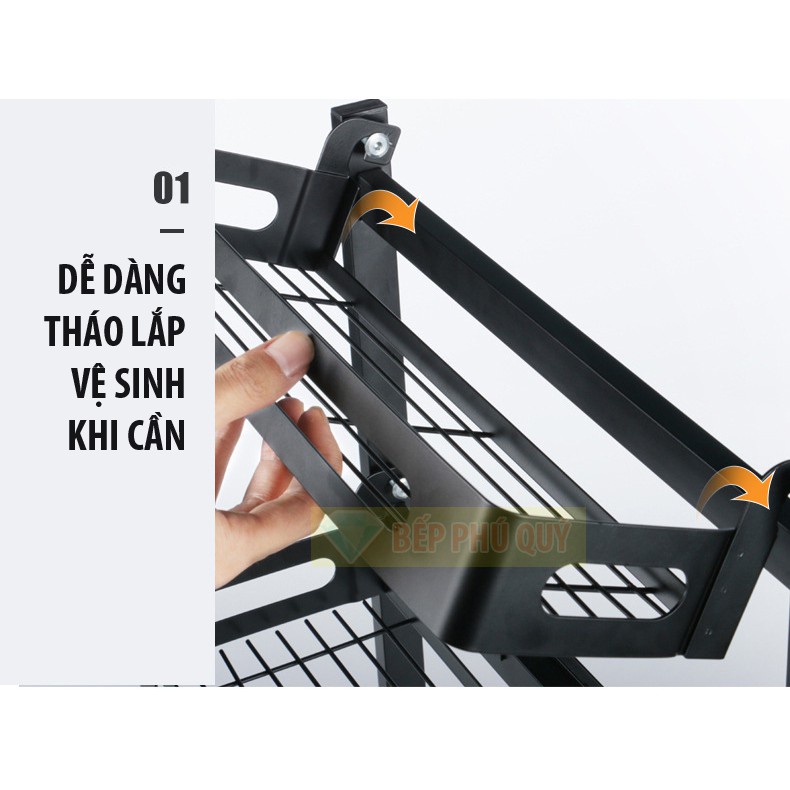 Kệ gia vị inox 2 tầng  sơn tĩnh điện - Kệ  đựng gia vị 2 tầng cao cấp