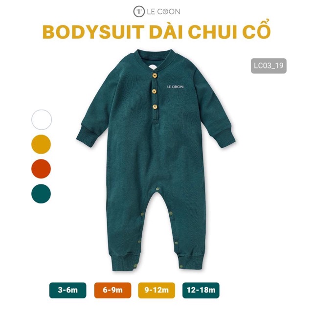 LE COON | Bodysuit Dài Chui Cổ 3-18 tháng [ babyboo]