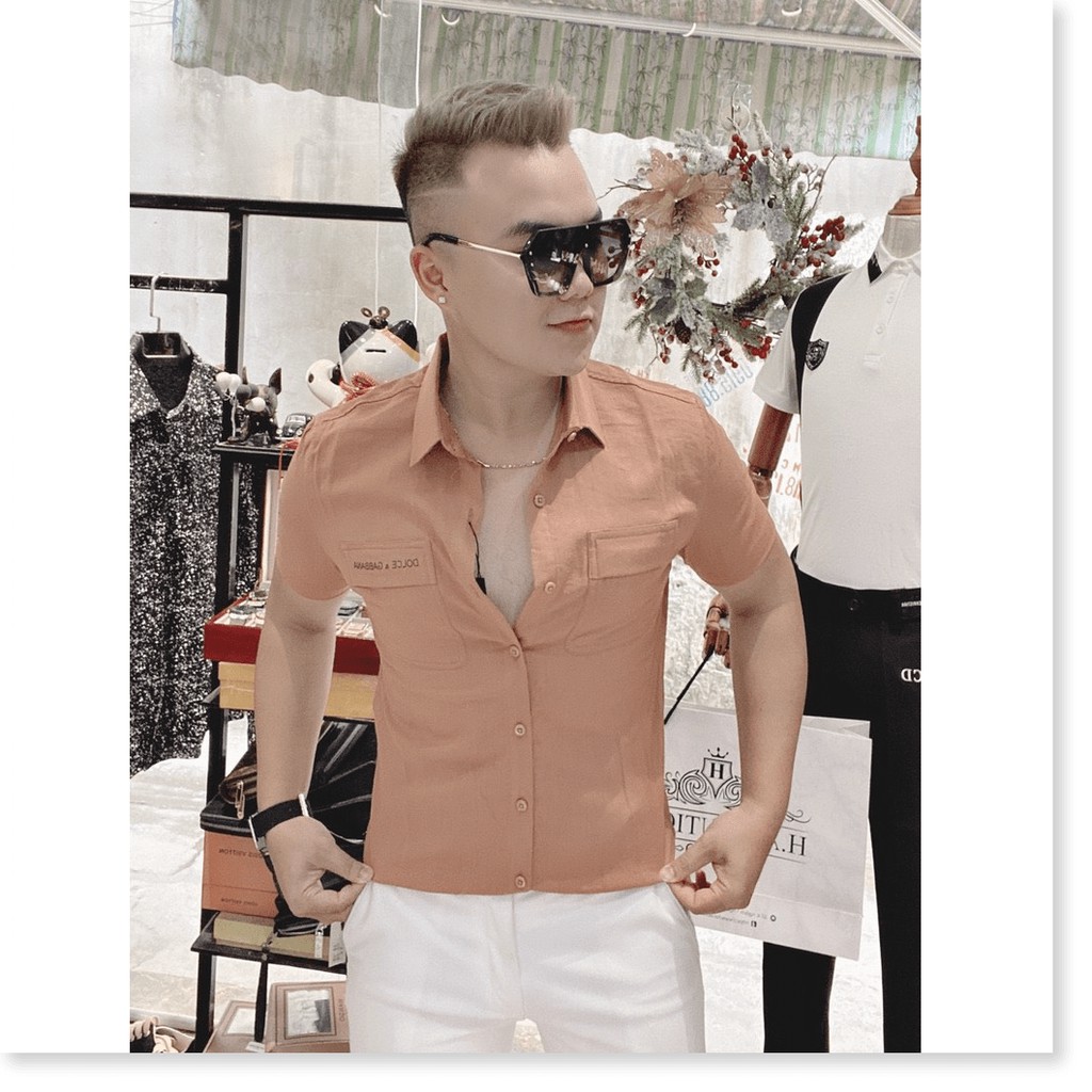 Áo Sơ Mi Đũi Nam Thêu Hoa Cúc Hot Trend. HP