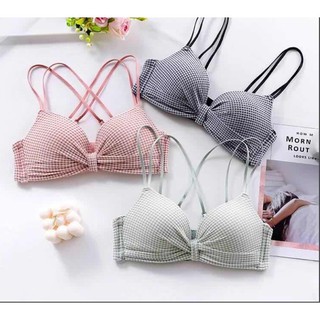 ÁO LÓT KẺ CARO THẮT NƠ - ÁO NGỰC KẺ CARO