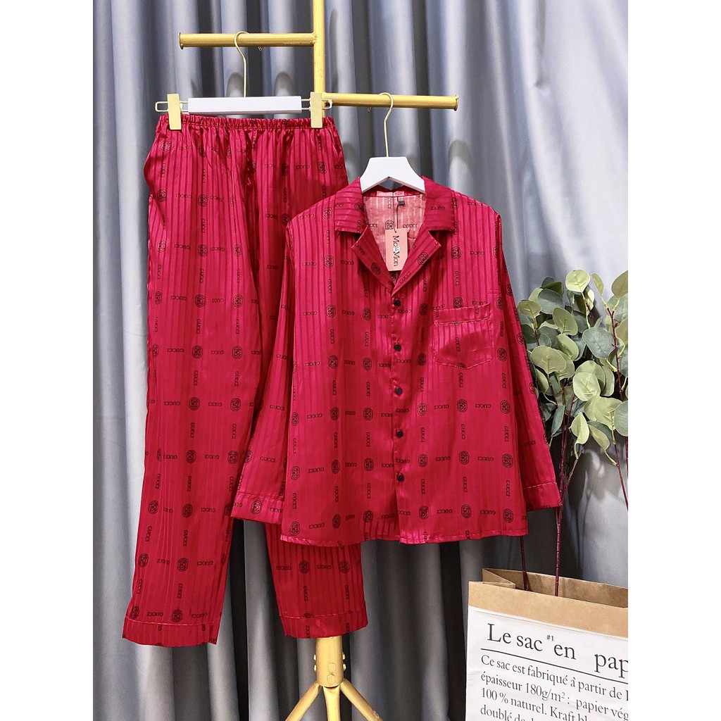 [ Mẫu 1-20] Bộ Pijama Chất Lụa Gấm Đẹp, Tay Dài Quần Dài -  Shop đồ bộ giá rẻ- Mẫu 1-20