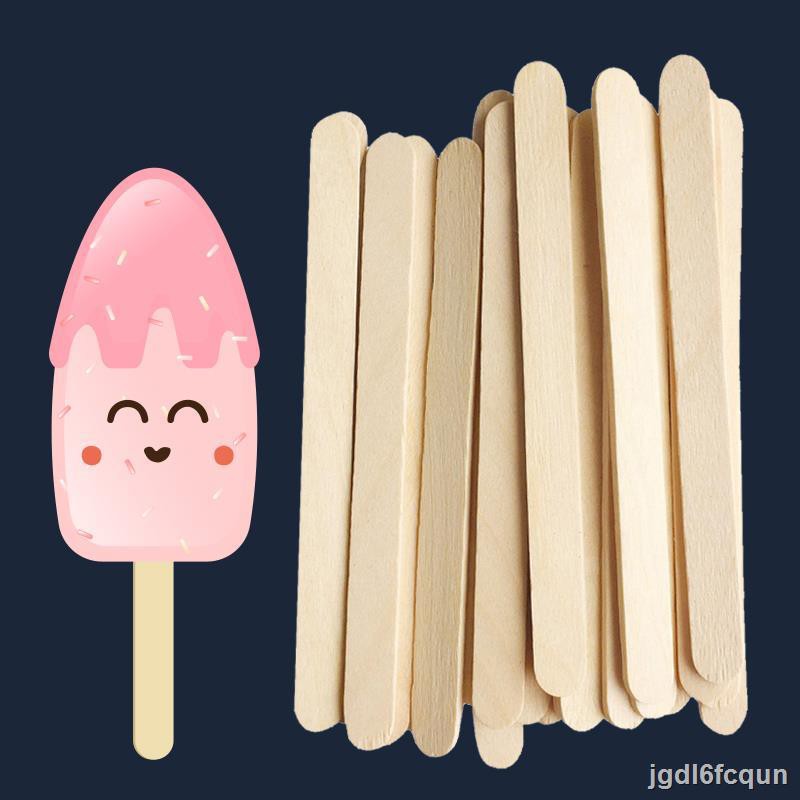 ♂❉▬Kapmore 50 Cái / Set Popsicle Stick Tự làm bằng gỗ Sáng tạo Kem Que Craft DIY Ice Cream Tools Phụ kiện1