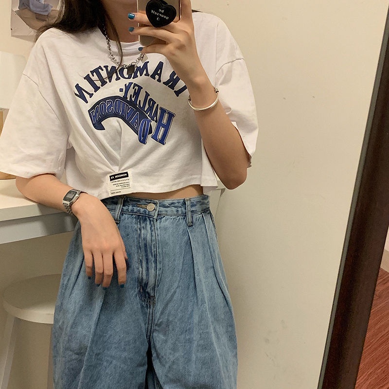 Áo thun croptop tay ngắn năng động thời trang cho nữ