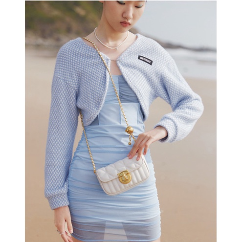 Túi Xách Đeo Vai Hình Vuông Cỡ Nhỏ Đính Ngọc Trai Thời Trang Mùa Xuân Mới Cho Nữ