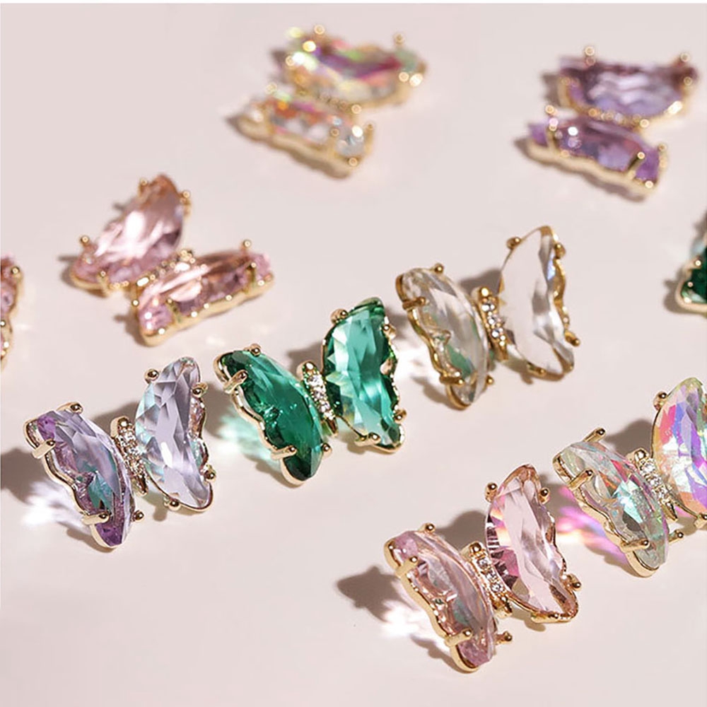 Bộ Phụ Kiện Trang Trí Móng Tay Nghệ Thuật Hình Bươm Bướm