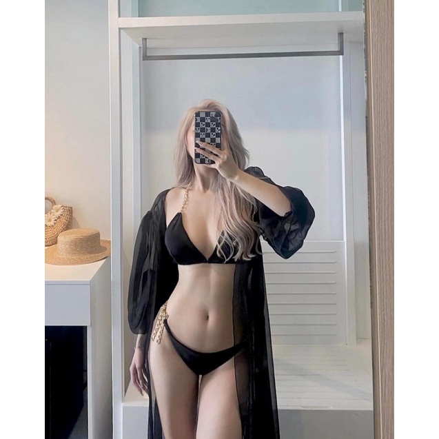 Bikini basic - Đồ Bơi 2 Mảnh Phối Xích Siêu Sang Chảnh