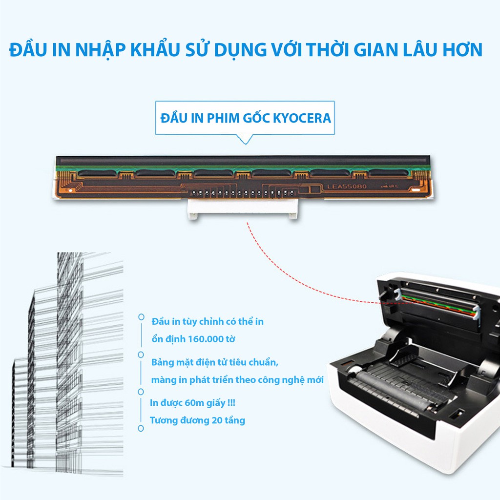 Máy in đơn hàng Shoptida SP46 kèm 600 giấy in nhiệt 7*10cm và khay, combo máy in nhiệt bảo hành 12 tháng