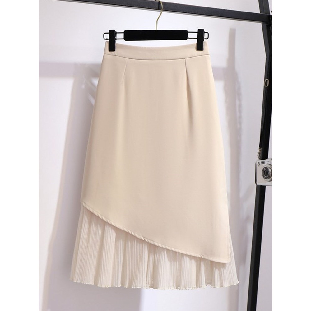 Chân váy dài lụa phối ren mềm mịn capo cấp