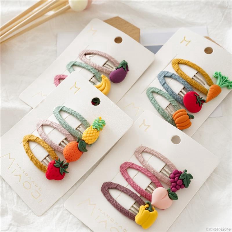 Set 3 kẹp tóc đính trái cây ngộ nghĩnh xinh xắn