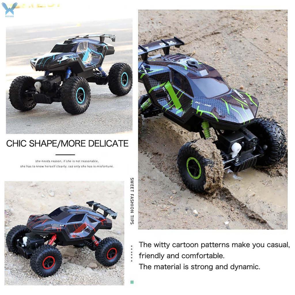 RC ROCK CRAWLER RC RC RC Xe Địa Hình Điều Khiển Từ Xa 4wd Tích Hợp Đèn Led 2.4ghz 1 / 16 Kèm Phụ Kiện