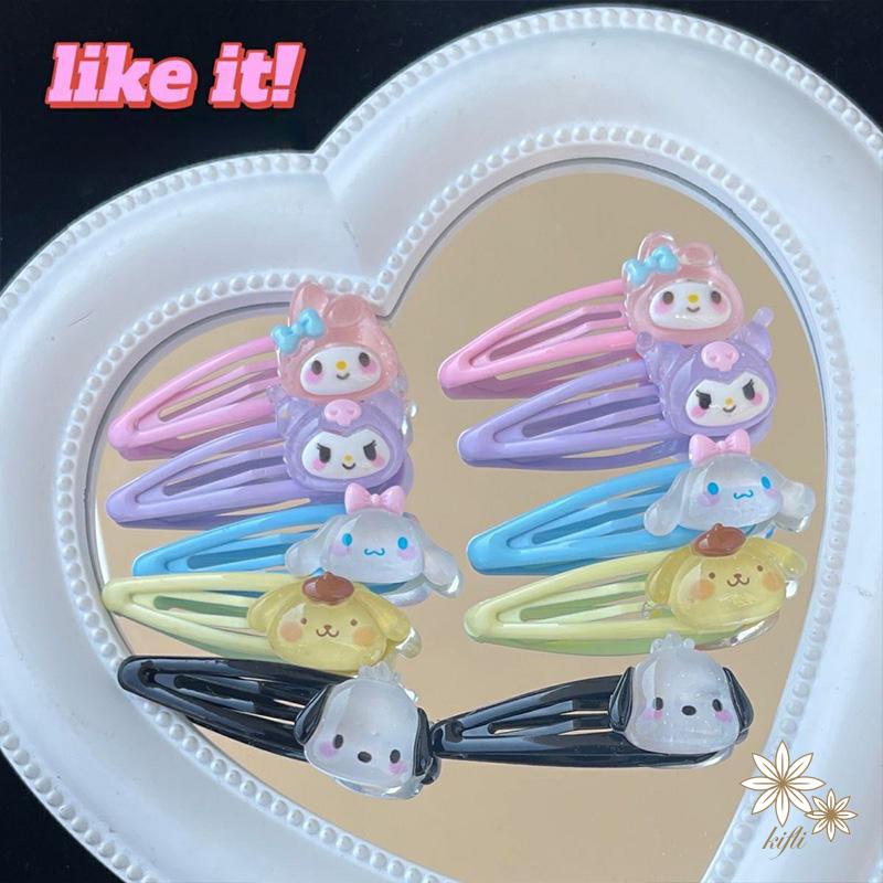 【kifli】Kẹp Tóc Mái Bên Họa Tiết Hoạt Hình Sanrio Ngọt Ngào Dễ Thương Phong Cách Hàn Quốc Cho Bé Gái