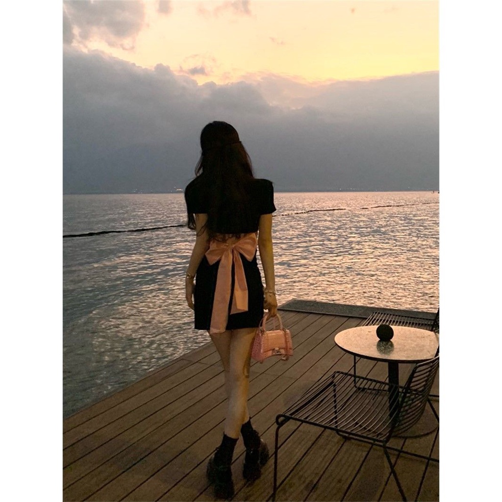 ❤Váy babydoll đầm babydoll Đầm Polo Dáng Ôm Đính Nơ Xinh Xắn Thời Trang Cho Bạn Gái