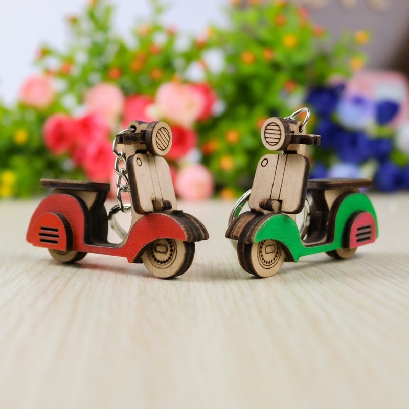 Móc chìa khoá handmade hình xe máy vespa, xe đạp , cây đàn ghita, máy ảnh