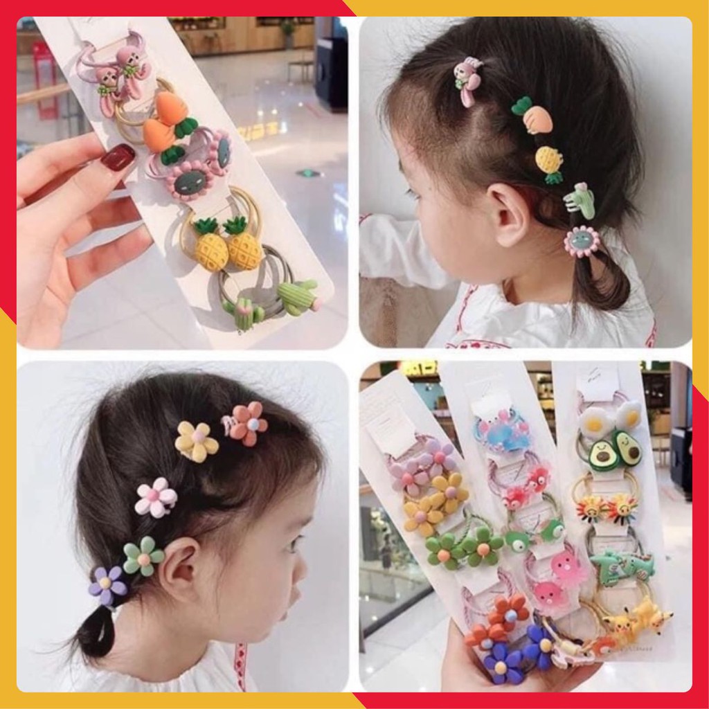 Chun buộc tóc sét 10 cái cho bé