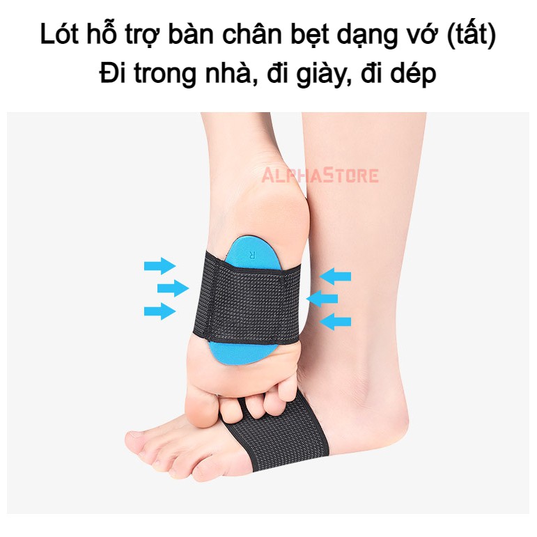 Vớ Bàn Chân Bẹt, Tất Chỉnh Hình Bàn Chân Phẳng Dầy 2.3cm, Chất Liệu EVA - Lót Giày Bàn Chân Bẹt Dạng Tất, Đi Trong Nhà